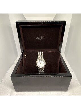 Bulova Accutron White Dial Two-tone SS Women's Watch 28M08 w/Box Pre Owned